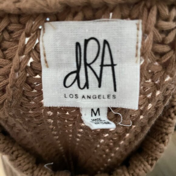 Chunky Knit Camel Sweater DRA Los Angeles Womens Pullover Medium Cotton/Acrylic - Picture 4 of 5